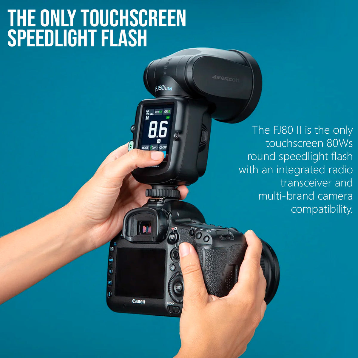 Westcott FJ80 II M Multi-Brand Touchscreen 80Ws Speedlight with Adapter for Sony Cameras