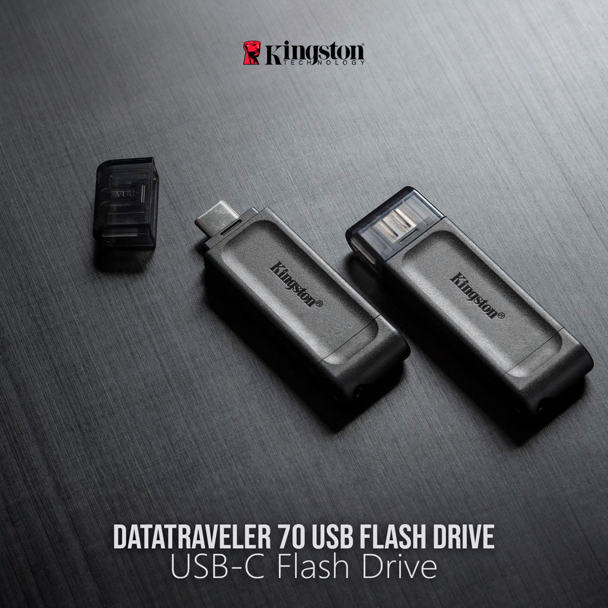 Kingston DataTraveler 70 USB 3.2 Flash Drive with Lightweight Design (128GB, Black, 10-Pack) Bundle