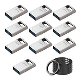 Kingston 64GB DataTraveler Micro USB Metal Flash Drive (10-Pack) and Keyrings (10-Pack) Bundle