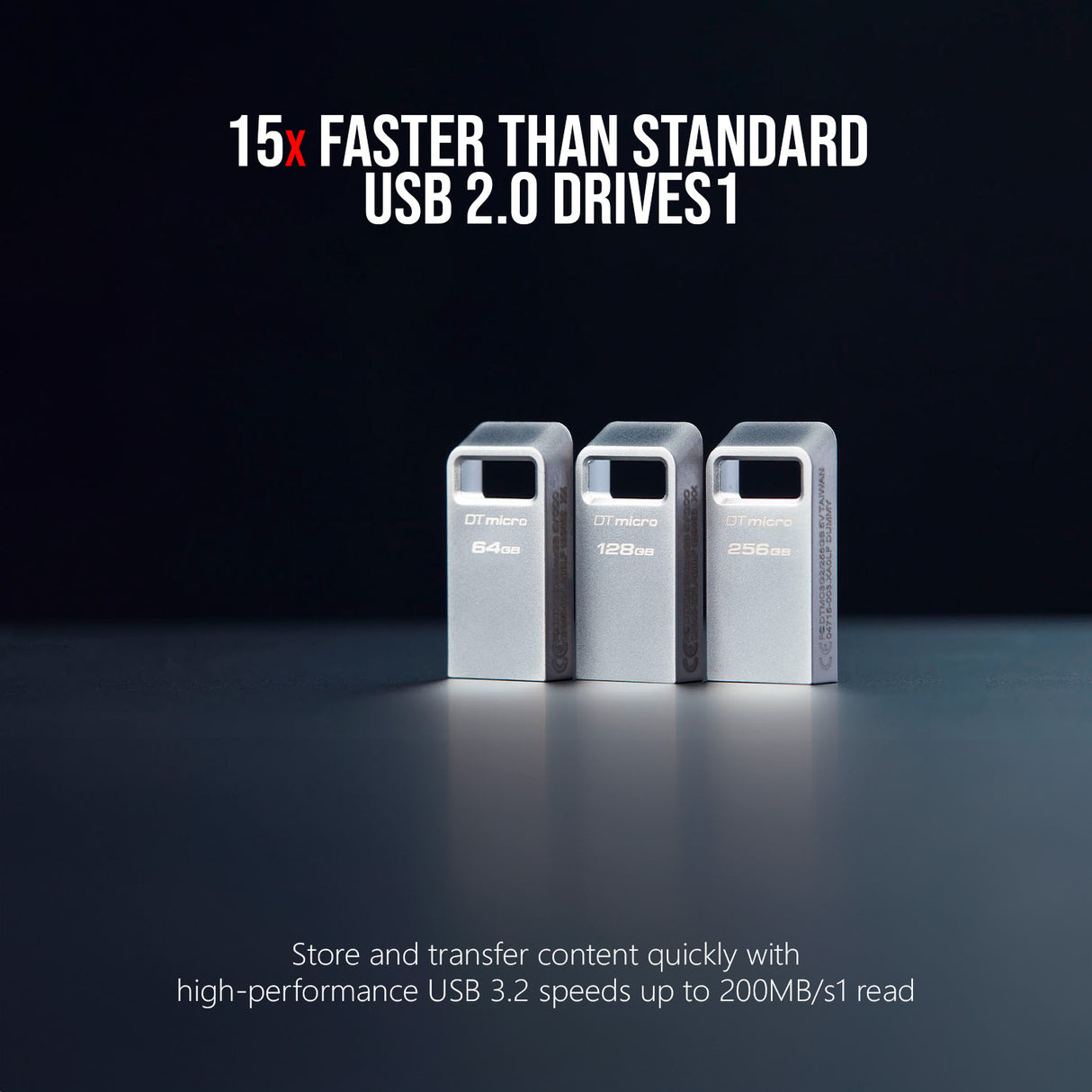 Kingston 64GB DataTraveler Micro USB Metal Flash Drive (10-Pack) and Keyrings (10-Pack) Bundle