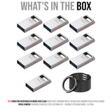 Kingston 64GB DataTraveler Micro USB Metal Flash Drive (10-Pack) and Keyrings (10-Pack) Bundle