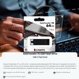 Kingston DataTraveler 70 USB 3.2 Flash Drive with Lightweight Design (128GB, Black, 5-Pack) Bundle