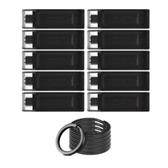 Kingston DataTraveler 70 USB 3.2 Flash Drive with Lightweight Design (128GB, Black, 5-Pack) Bundle