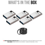 Kingston 64GB DataTraveler Micro USB Metal Flash Drive (5-Pack) and Keyrings (10-Pack) Bundle