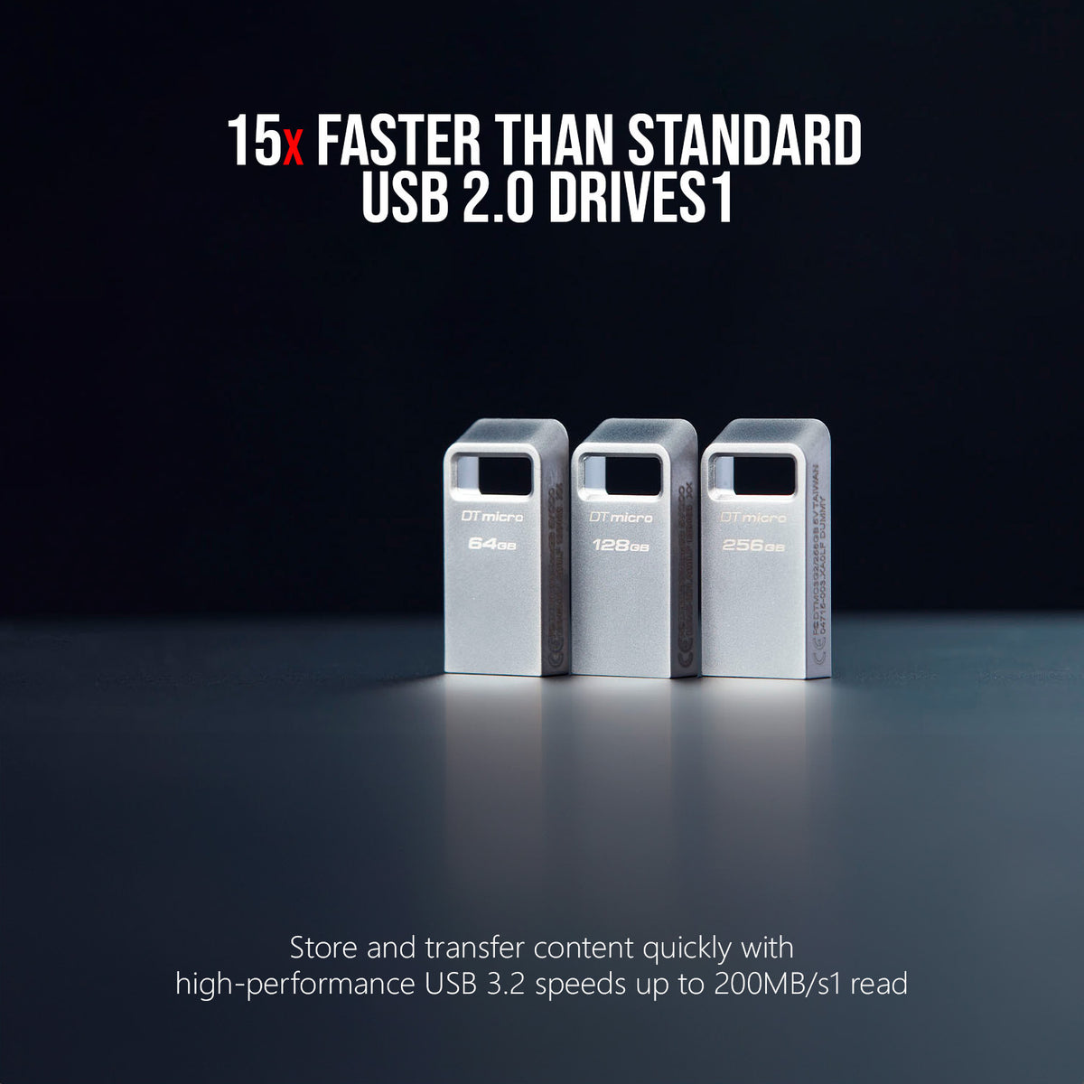 Kingston 64GB DataTraveler Micro USB Metal Flash Drive (5-Pack) and Keyrings (10-Pack) Bundle