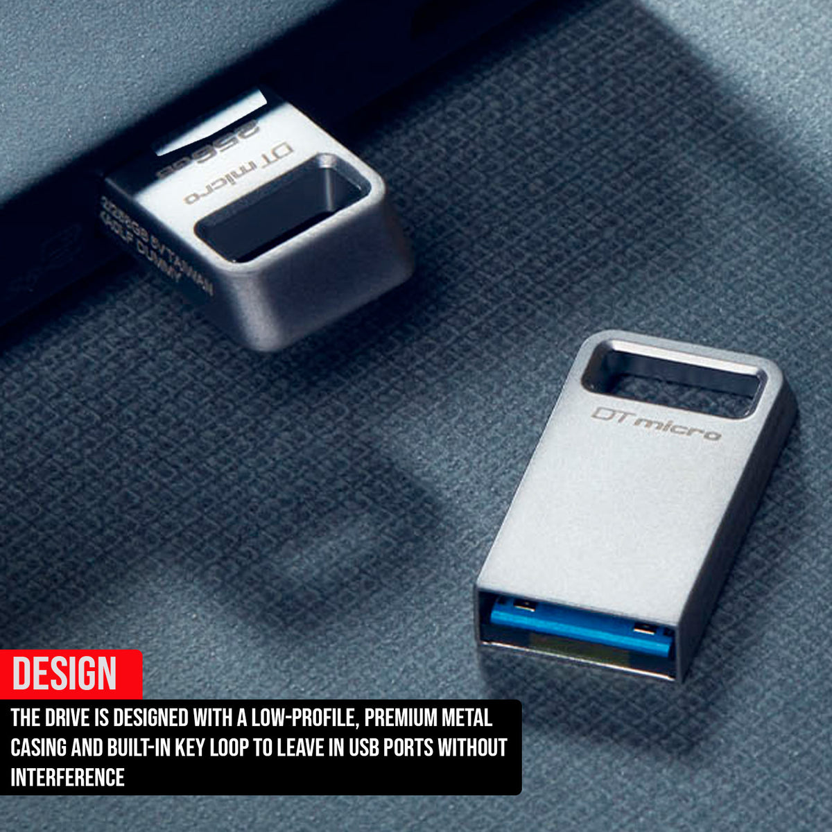 Kingston 64GB DataTraveler Micro USB Metal Flash Drive (5-Pack) and Keyrings (10-Pack) Bundle