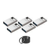 Kingston 64GB DataTraveler Micro USB Metal Flash Drive (5-Pack) and Keyrings (10-Pack) Bundle