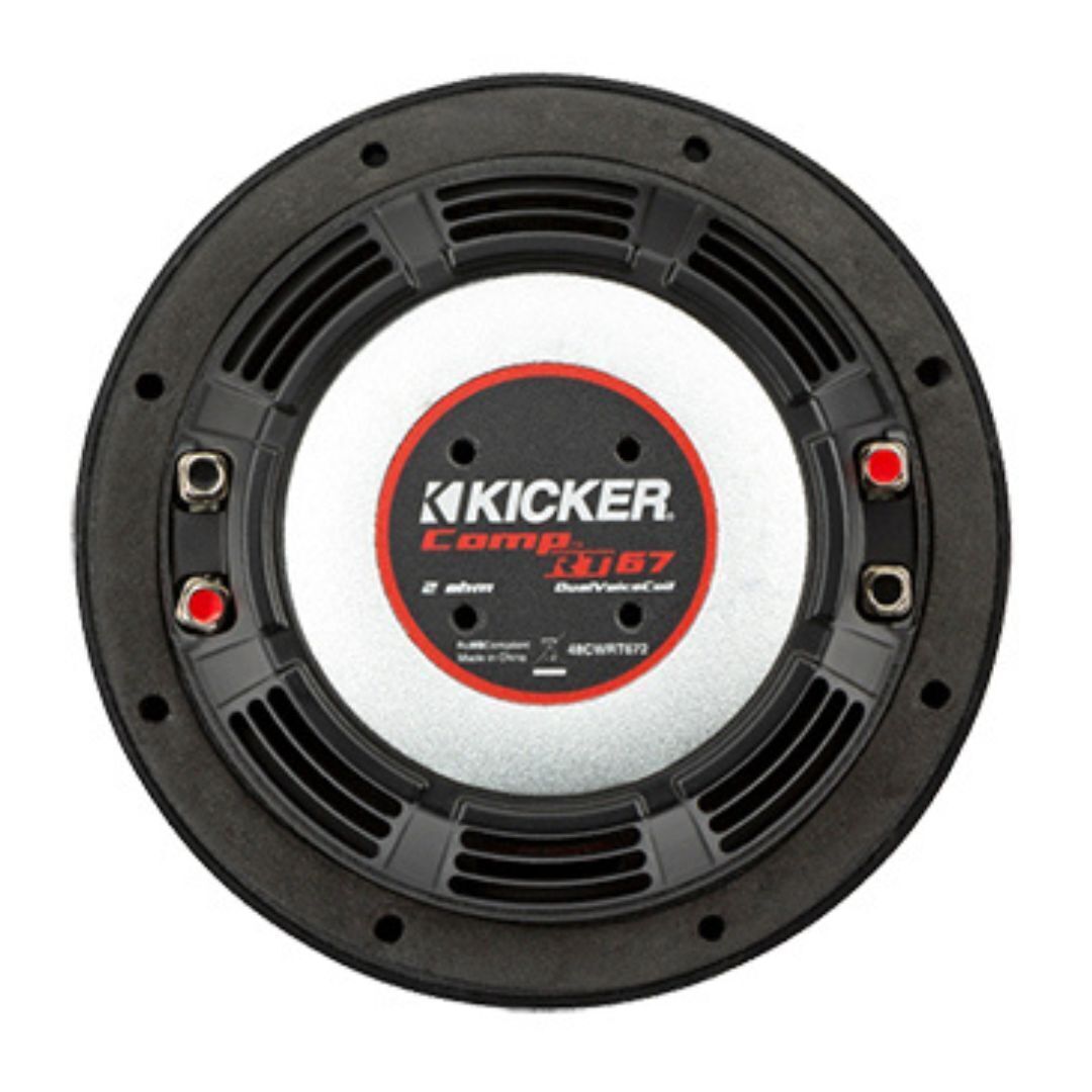 Kicker CompRT 6.75-Inch 2 Ohm Red Double Stitch Subwoofer with Heat Management (Black)