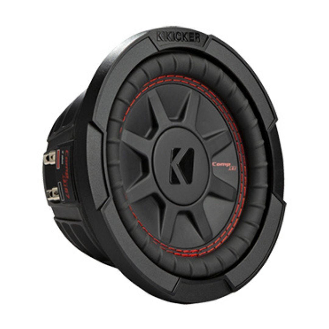 Kicker CompRT 6.75-Inch 2 Ohm Red Double Stitch Subwoofer with Heat Management (Black)