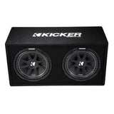 Kicker Dual Comp 12-Inch Stout Custom Box Design Subwoofer Enclosure with 2-Ohm Terminal (Black)