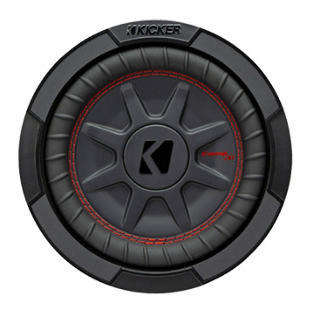 Kicker CompRT 8-Inch 2 Ohm DVC Red Double Stitch Subwoofer with Heat Management (Black)