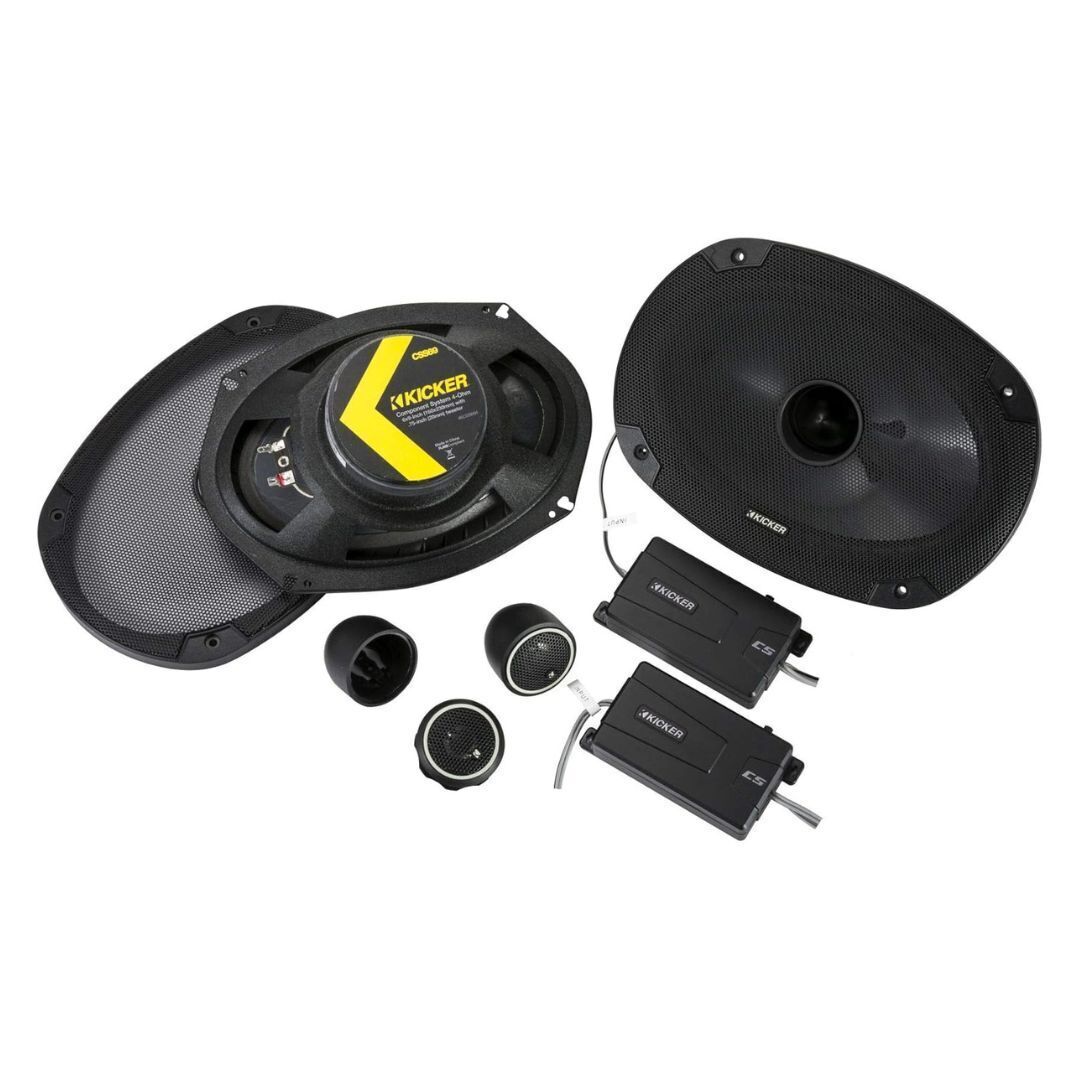 Kicker CS-Series 6x9-Inch Pair of Car Audio Poly-Foam Surround Dual Component Speakers (Black)