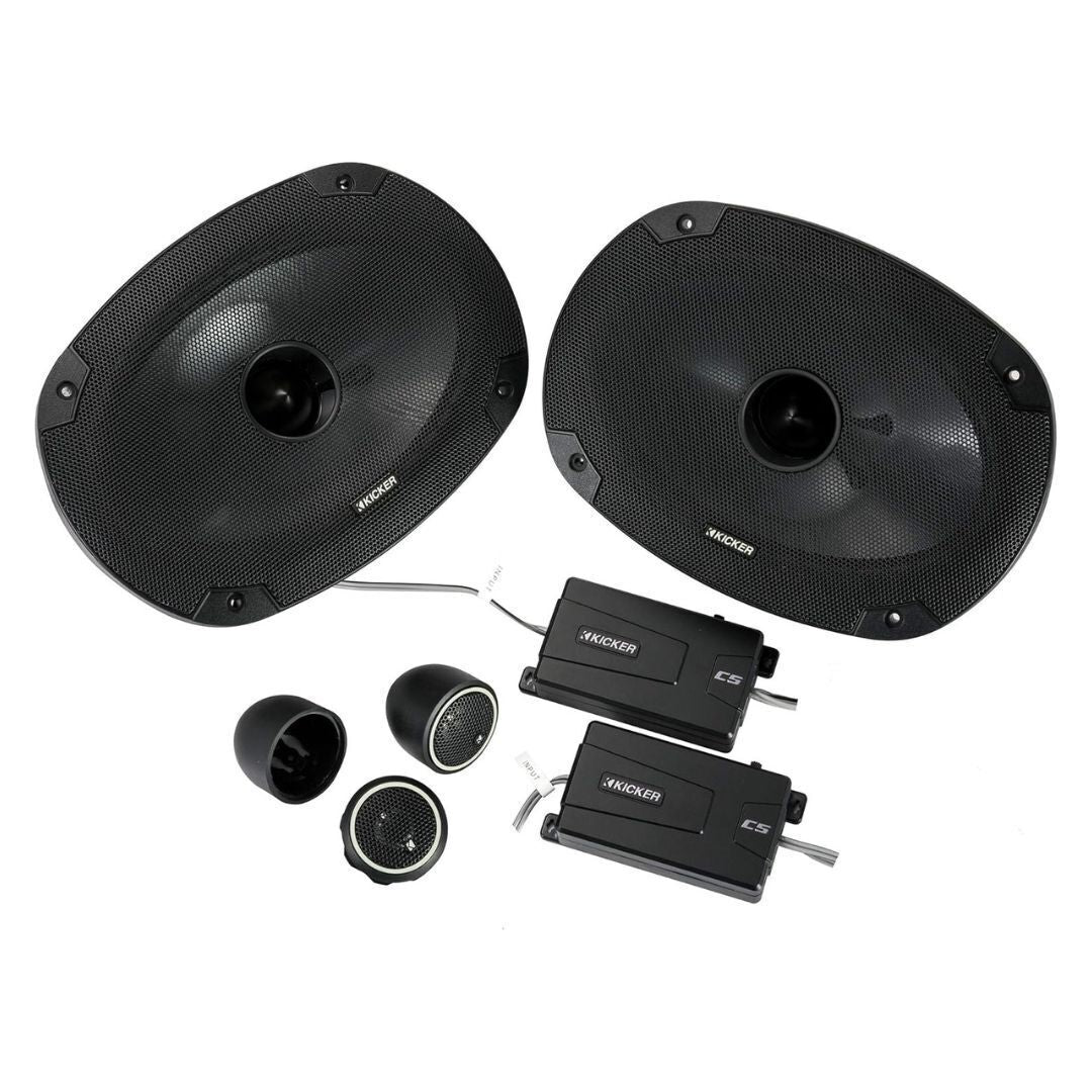 Kicker CS-Series 6x9-Inch Pair of Car Audio Poly-Foam Surround Dual Component Speakers (Black)