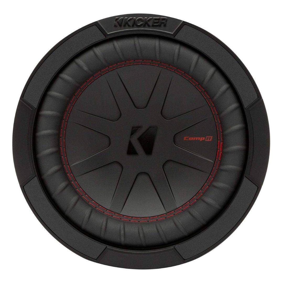 Kicker CompR 8-Inch 2-Ohm DVC Red Double Stitch Subwoofer with SoloKon Technology (Black)