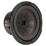 Kicker CompR 8-Inch 2-Ohm DVC Red Double Stitch Subwoofer with SoloKon Technology (Black)