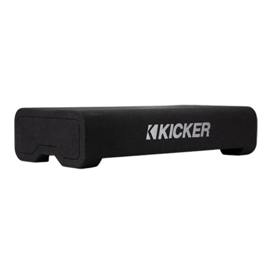 Kicker Down-Firing 8-Inch CompRT 2-Ohm TRTP Red Double Stitch Subwoofer Enclosure (Black)