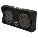 Kicker Down-Firing 8-Inch CompRT 2-Ohm TRTP Red Double Stitch Subwoofer Enclosure (Black)