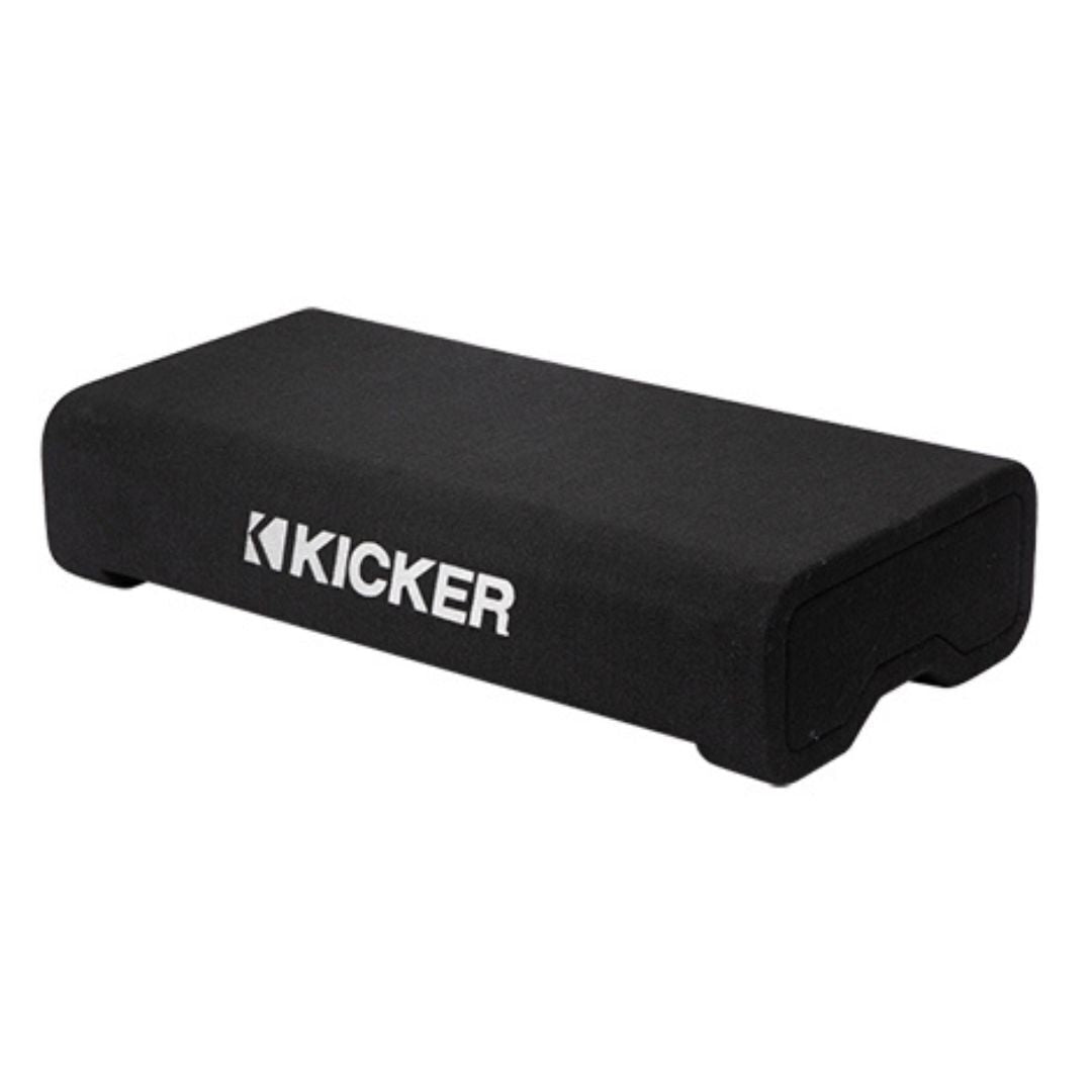 Kicker Down-Firing 8-Inch CompRT 2-Ohm TRTP Red Double Stitch Subwoofer Enclosure (Black)