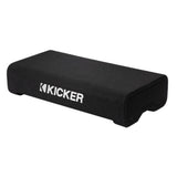 Kicker Down-Firing 8-Inch CompRT 2-Ohm TRTP Red Double Stitch Subwoofer Enclosure (Black)
