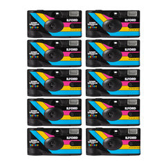 Ilford Ilfocolor Rapid Retro Single Use Camera with 31mm Optical Lens (Black, 10-Pack) Bundle