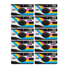 Ilford Ilfocolor Rapid Retro Single Use Camera with 31mm Optical Lens (White, 10-Pack) Bundle