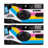 Ilford Ilfocolor Rapid Half Frame Single-Use Camera with 31mm Lens (Black, 2-Pack) Bundle