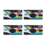Ilford Ilfocolor Rapid Retro Single Use Camera with 31mm Optical Lens (White, 4-Pack) Bundle