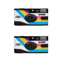 Ilford Ilfocolor Rapid Retro Single Use Camera with 31mm Optical Lens (White, 2-Pack) Bundle
