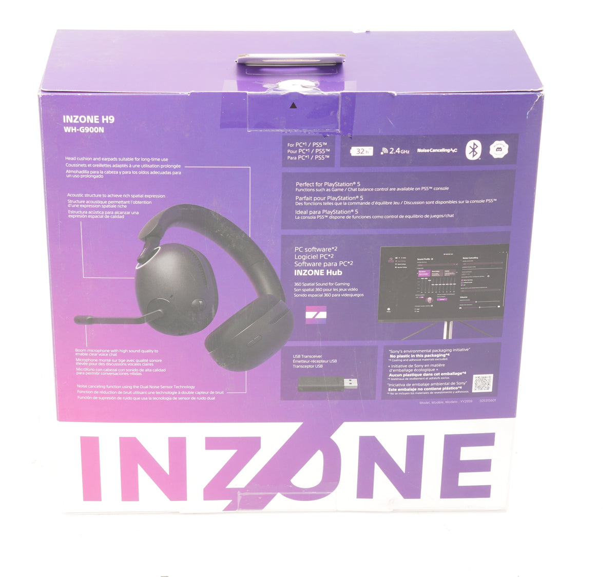 Sony INZONE H9 Wireless Noise Canceling Gaming Headset - Black (WH-GH900N) (Used)