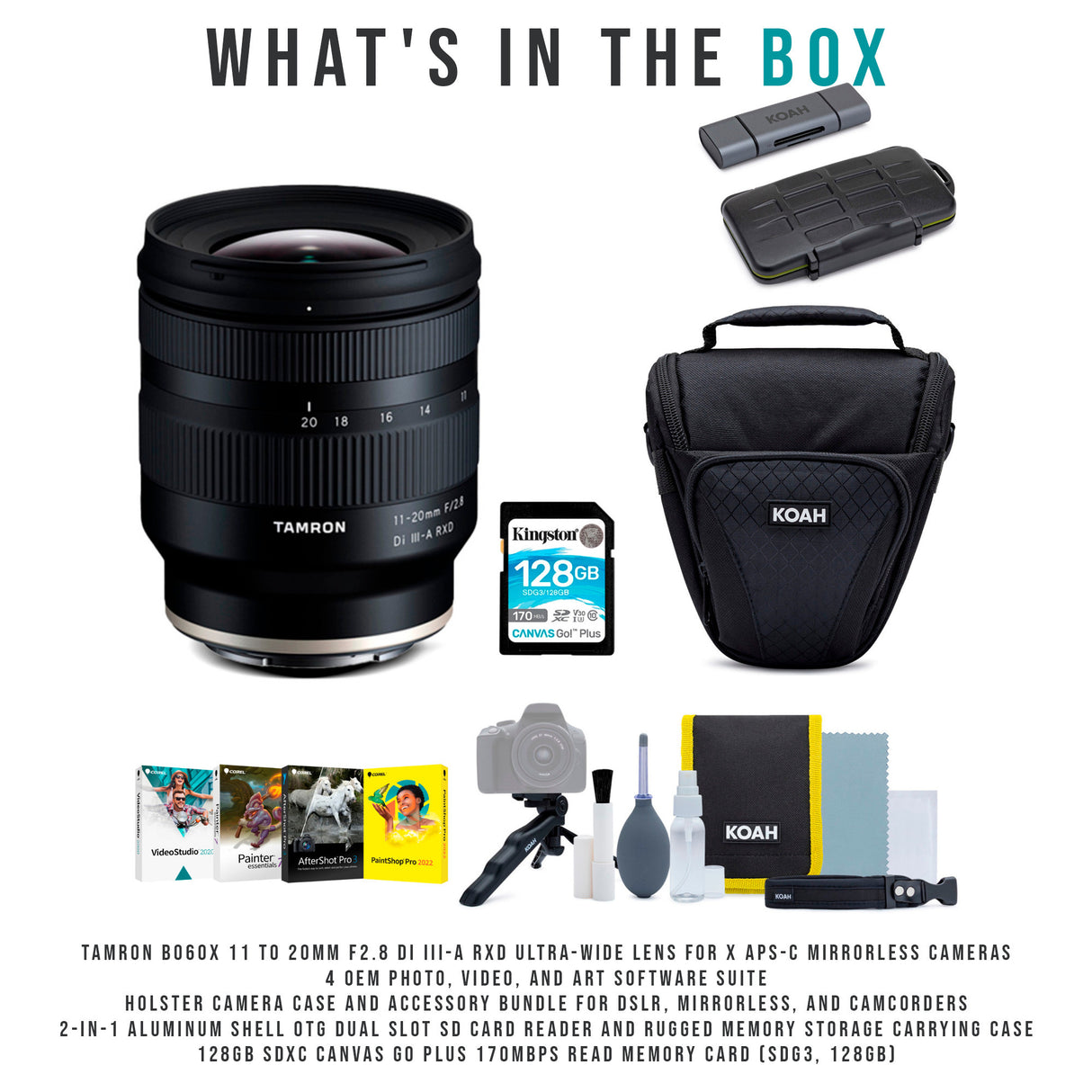 Tamron B060X 11 to 20mm F2.8 Di III-A Lens for Fujifilm X APS-C Cameras with Software Suite Bundle