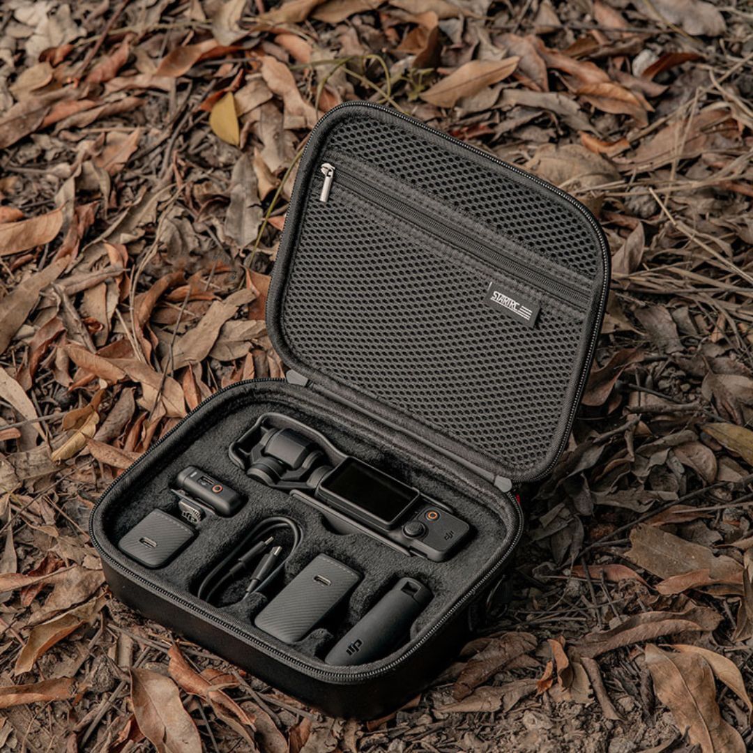 STARTRC PU Storage Bag for DJI Osmo Pocket 3 Action Camera with Water-Resistant Design (Black)