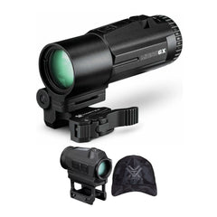 Vortex Micro 6X Red Dot Magnifier with Vortex Sparc Solar 2 MOA Red Dot and Vortex Logo Hat Bundle