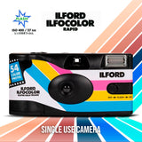 Ilford Ilfocolor Rapid Half Frame Single-Use Camera with 31mm Lens (Black, 10-Pack) Bundle