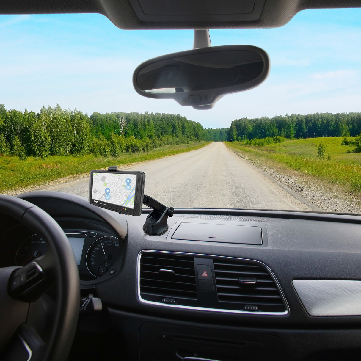 Knox Gear GPS Suction Cup Mount with Lightweight Design, Adjustable Height, and Pivoting Arm (Black)