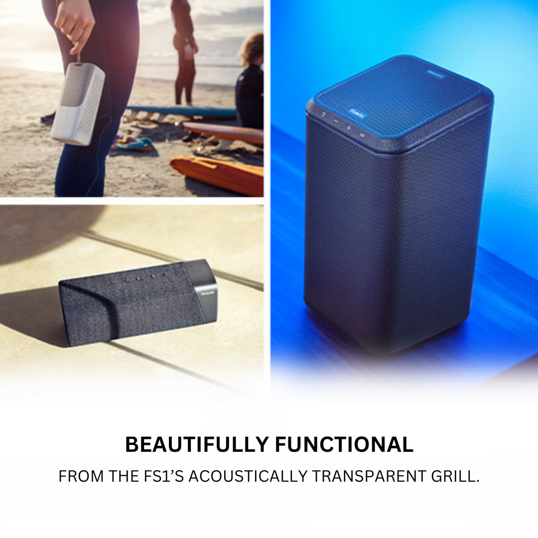 Philips S7807 Wireless Bluetooth Speaker with Philips H9505BK Over-Ear Wireless Headphones Bundle