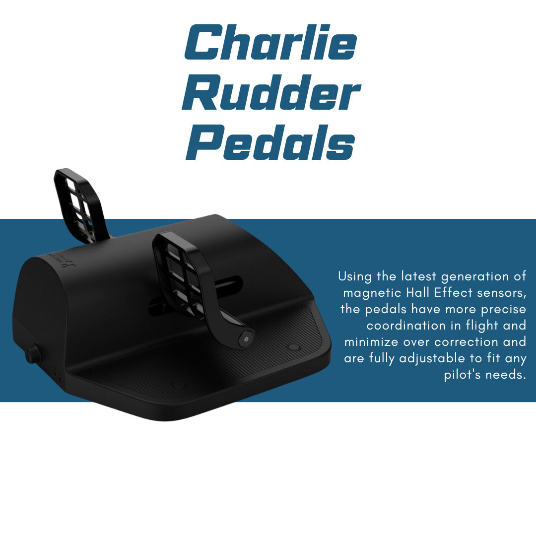 Honeycomb Aeronautical Charlie Rudder Pedals with Adjustable Tension Knob and Aluminum Body Bundle