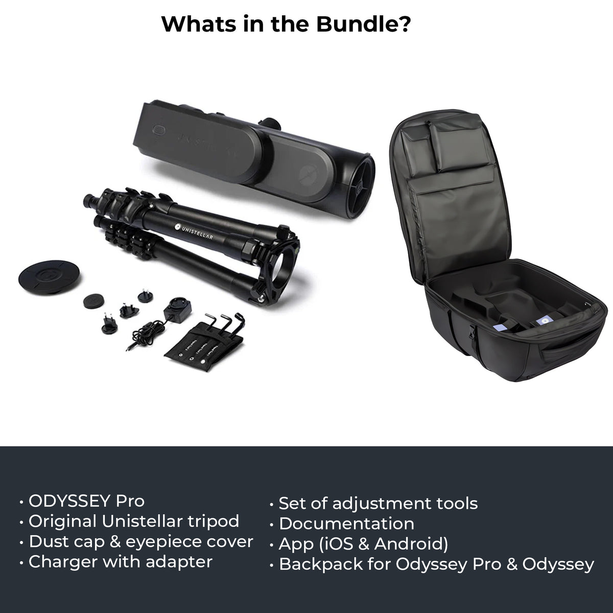 Unistellar Odyssey Pro Compact Smart Telescope with Nikon Eyepiece Technology (Black) Bundle