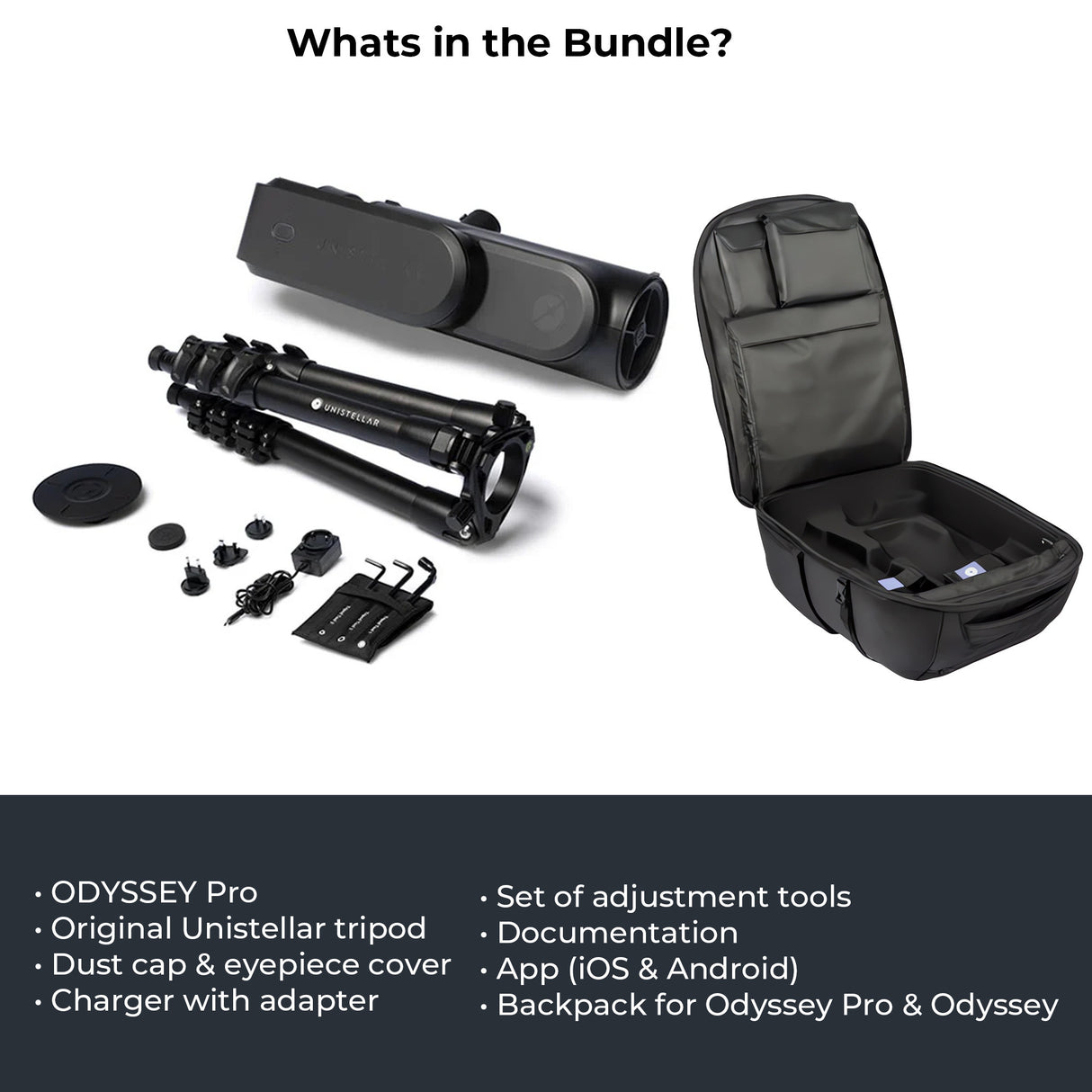 Unistellar Odyssey Pro Compact Smart Telescope with Nikon Eyepiece Technology (Black) Bundle