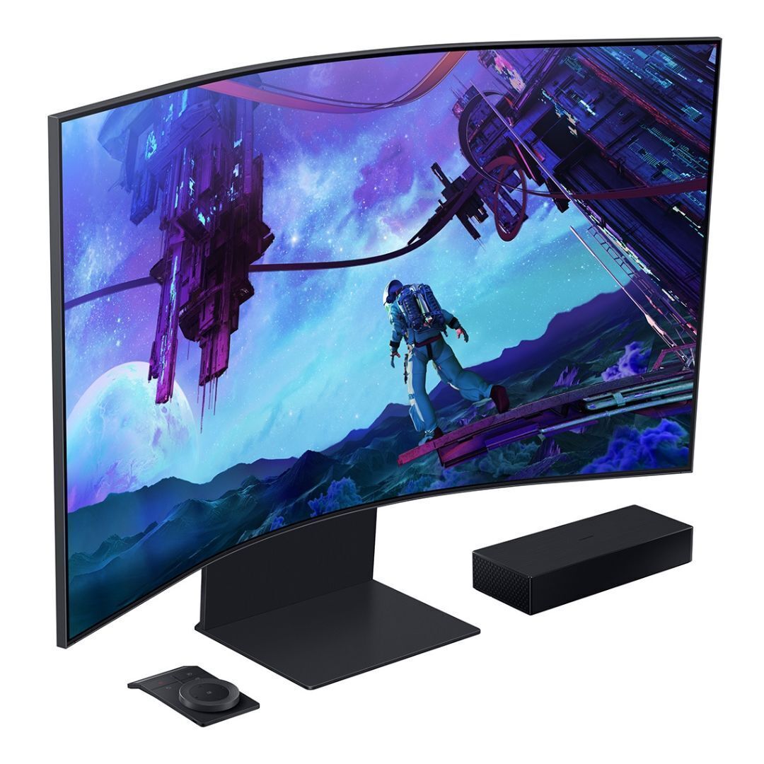 Samsung Odyssey Ark 2nd Generation UHD 165Hz Quantum Mini-LED Curved 55-Inch Gaming Monitor (Black)