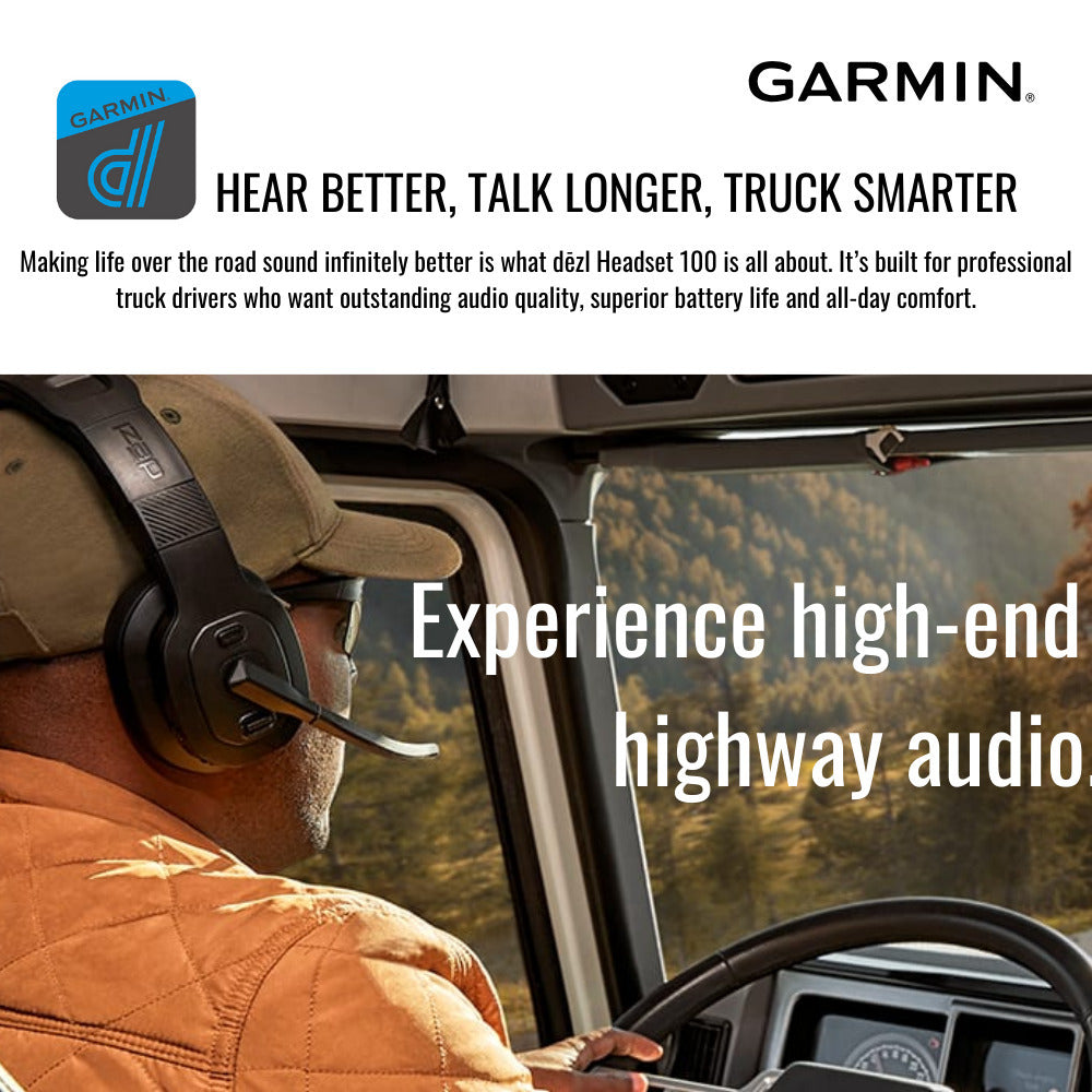 Garmin dezl Ergonomic Headset 110 for Truckers with LED Flashlight (Black, Single-Ear) Bundle