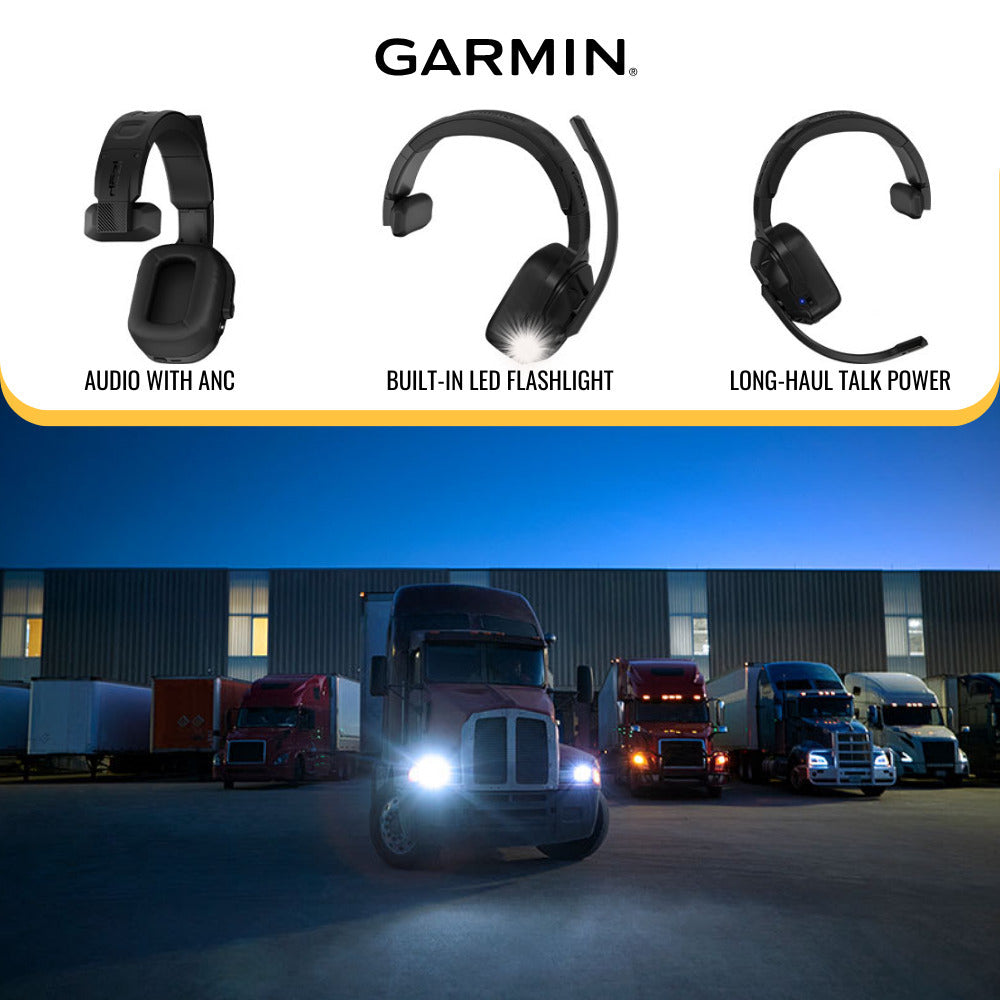 Garmin dezl Ergonomic Headset 110 for Truckers with LED Flashlight (Black, Single-Ear) Bundle