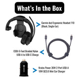 Garmin dezl Ergonomic Headset 110 for Truckers with LED Flashlight (Black, Single-Ear) Bundle