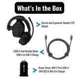 Garmin dezl Ergonomic Headset 210 for Truckers with LED Flashlight (Black, 2-In-1 Edition) Bundle