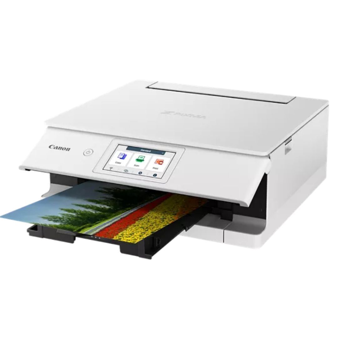 Canon PIXMA TS8820 Wireless 3-In-1 Home Printer with 4.3-Inch Color LCD Touchscreen (White)