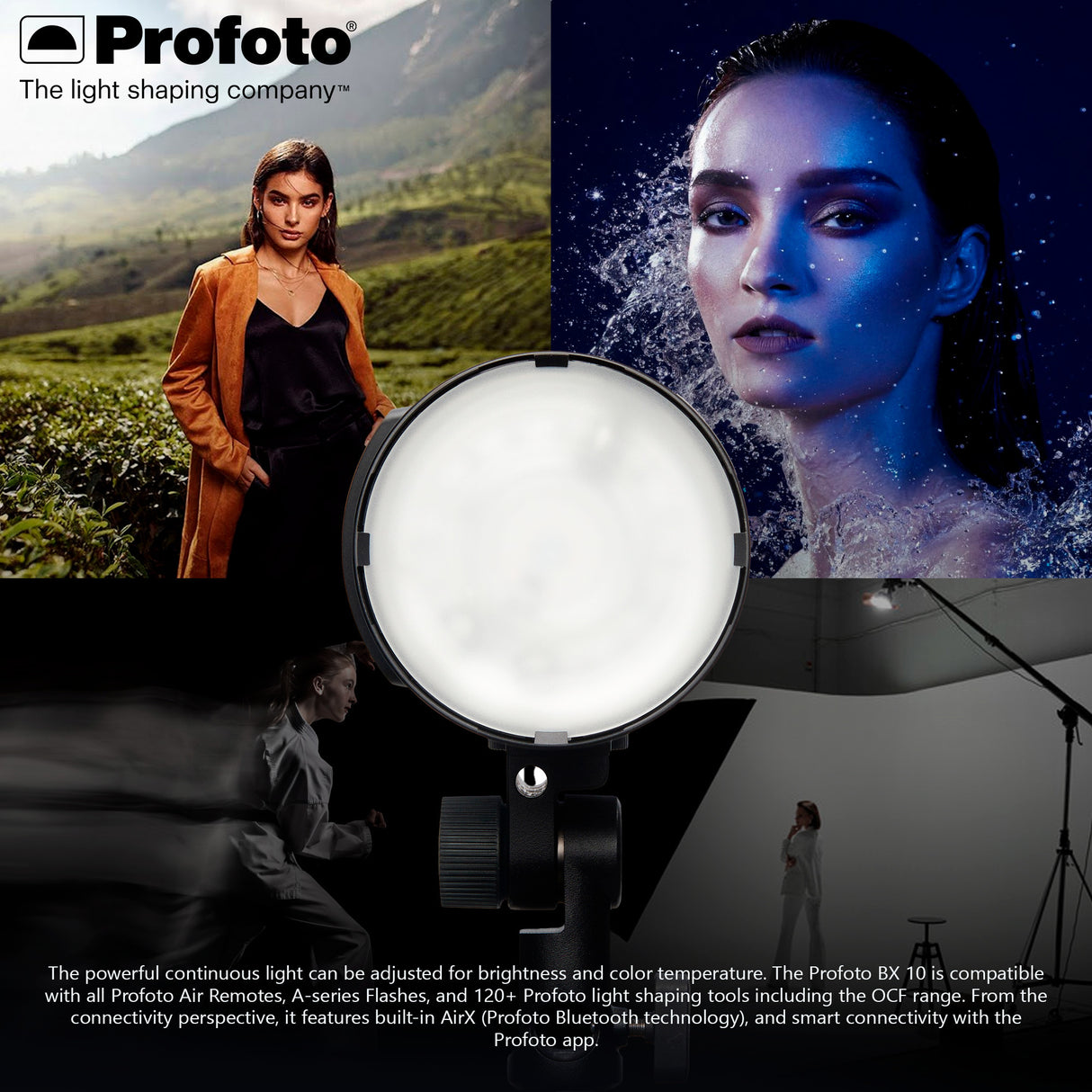 Profoto B10X Off-Camera Flash and Continuous Light with OCF Magnum Reflector and Battery Bundle