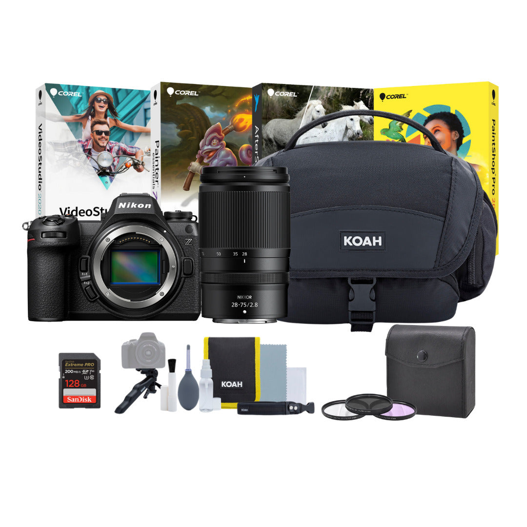 Nikon Z6III FX-Format Mirrorless Camera Body with Nikon NIKKOR Z Lens, Memory Card, and Bag Bundle