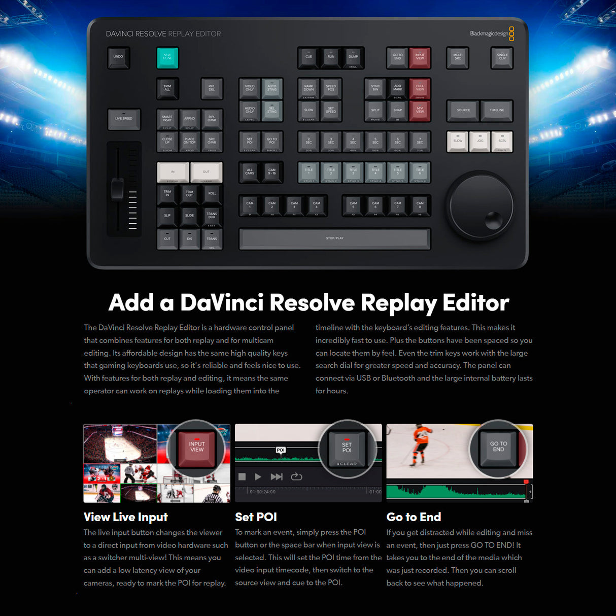 Blackmagic Design DaVinci Replay Resolve Editor for Fast Multi-Cam Editing (Black) Bundle