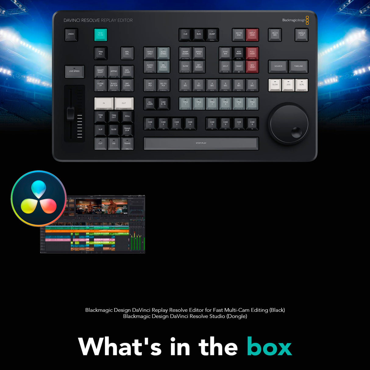 Blackmagic Design DaVinci Replay Resolve Editor for Fast Multi-Cam Editing (Black) Bundle