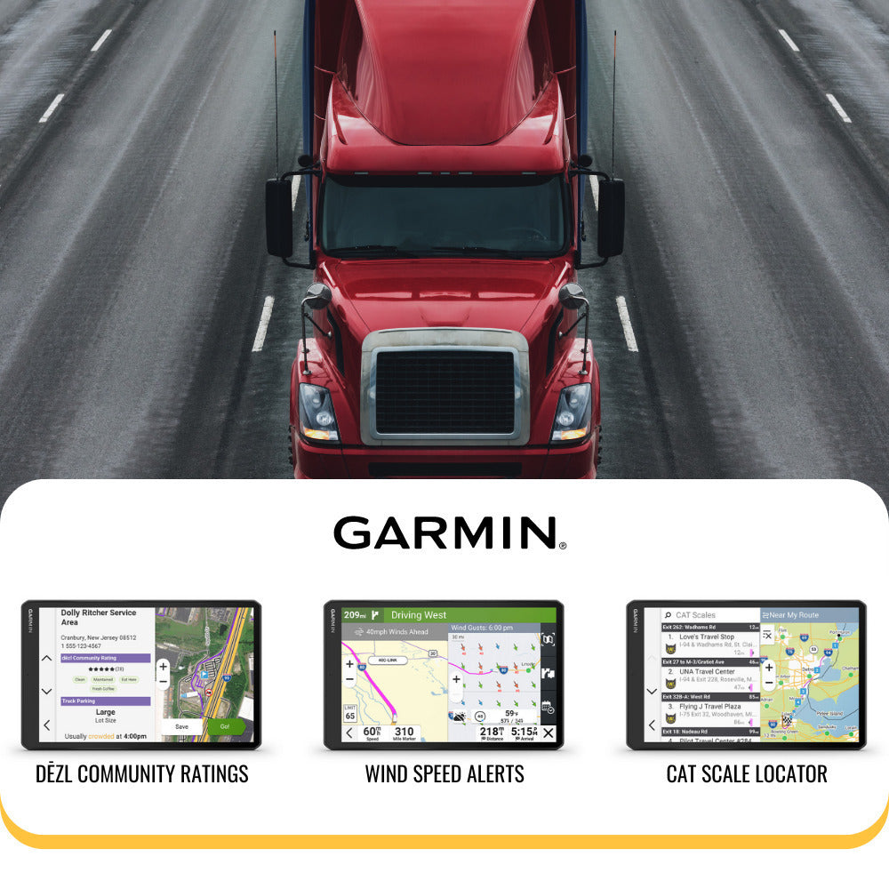 Garmin dezl OTR720 GPS Truck Navigator with 7-Inch 1024p Touchscreen Display (Black) Bundle