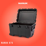 Nanuk 975 85.78L Storage Wheeled Hard Case (Black) with Wheel Caster Kit and 225 Hard Case Bundle